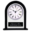 Black/Clear Glass Arch Clock 6.25"  