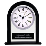 Black/Clear Glass Arch Clock 6.25" 