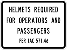 DNR046: HELMETS REQUIRED 24X18 