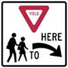 R1-5AR: YIELD HERE TO SCHOOL CROSSING RIGHT 36X36 