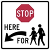 R1-5CL: STOP HERE FOR SCHOOL CROSSING LEFT 36X36 