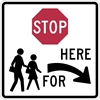 R1-5CR: STOP HERE FOR SCHOOL CROSSING RIGHT 36X36 