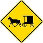 W11-14: HORSE-DRAWN VEHICLE SYMBOL 36X36