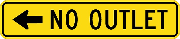 W14-2AL: NO OUTLET W/ ARROW LEFT 36X9 