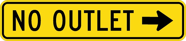 W14-2AR: NO OUTLET W/ ARROW RIGHT 36X9 