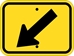 W16-7PL: DOWNWARD DIAGONAL ARROW LEFT 12X9 - FW16-7PL-12X9