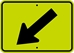 W16-7PL: DOWNWARD DIAGONAL ARROW LEFT 21X15 - FW16-7PL-21X15