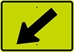 W16-7PL: DOWNWARD DIAGONAL ARROW LEFT 30X21 - FW16-7PL-30X21