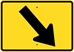 W16-7PL: DOWNWARD DIAGONAL ARROW RIGHT 30X21 - FW16-7PR-30X21